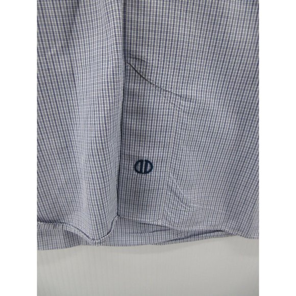 David Donahue Shirt 18 1/2 XXL Button Down Plaid Logo Dress Shirt Woven - Picture 4 of 12